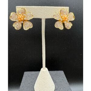 J Crew Sparkling Flower Earrings for Pierced Ears